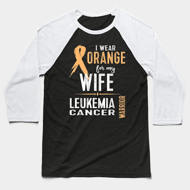 Leukemia Cancer Awareness T Shirt Wife Warrior Ribbon Baseball T-Shirt by mazurprop